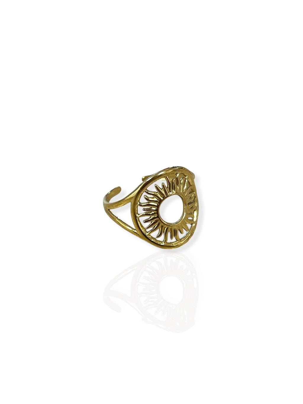 Solea | Anillo óvalo de sol dorado