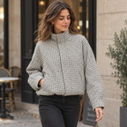 Belén | Bomber crop de cuadros vichy