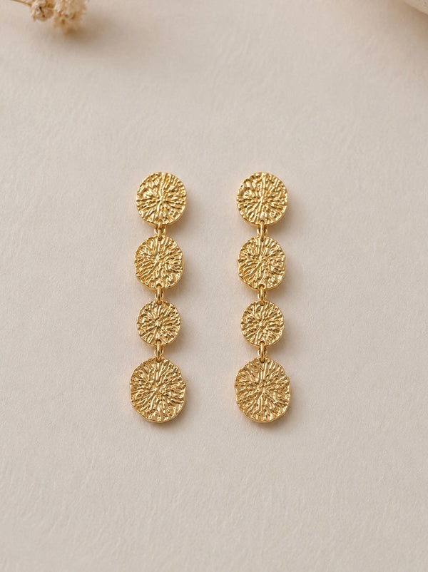 Jade | Pendientes de medallas asimétricas dorados