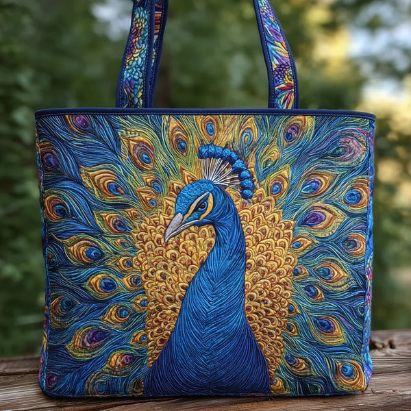Pavo real | Bolso tote artesanal