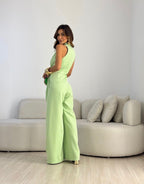 Arabella | Mono de cuello halter y pierna ancha