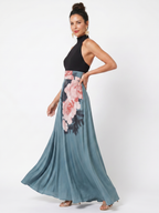 Alessira | Vestido halter floral con abertura
