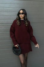 Beatrice | Conjunto de punto suave de top y falda