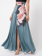 Alessira | Vestido halter floral con abertura