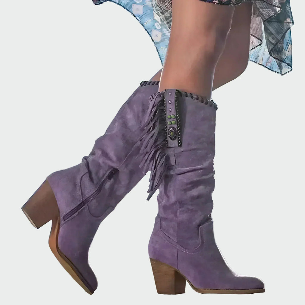Dakota | Botas boho-western con flecos y turquesas