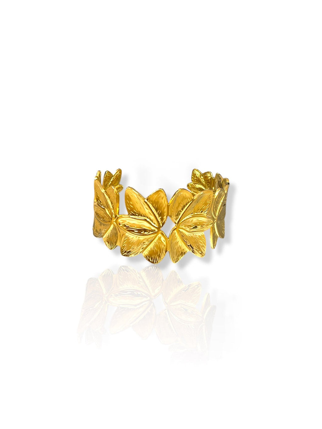 Camelia | Brazalete efecto flor dorado