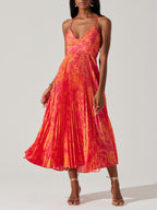 Heather | Vestido midi plisado floral