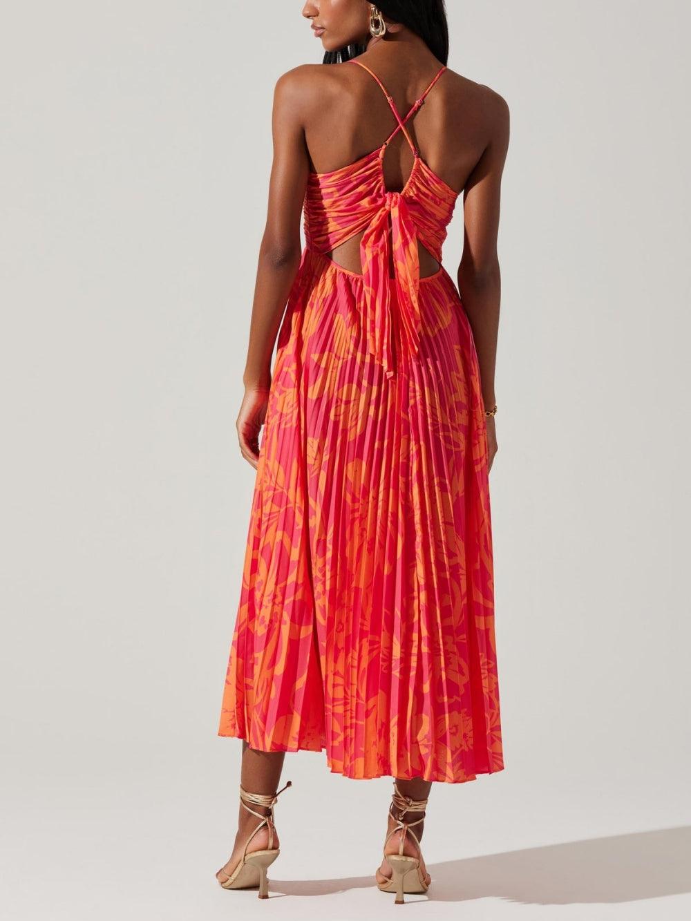 Heather | Vestido midi plisado floral