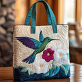 Bolso artesanal Colibrí y flor blanca