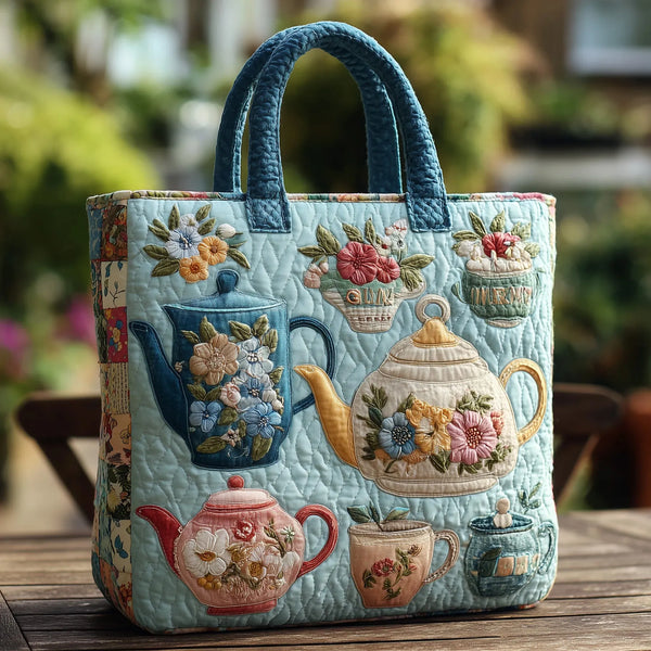 Motivo floral | Bolso tote acolchado