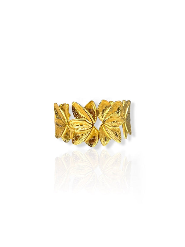 Camelia | Brazalete efecto flor dorado