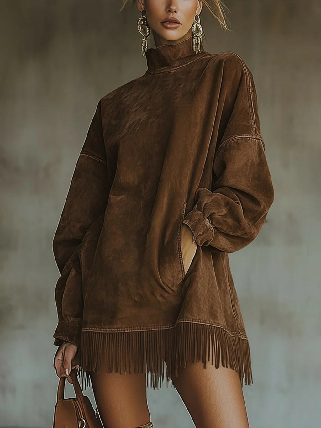 Susanna | Vestido boho de antelina con flecos