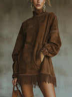 Susanna | Vestido boho de antelina con flecos
