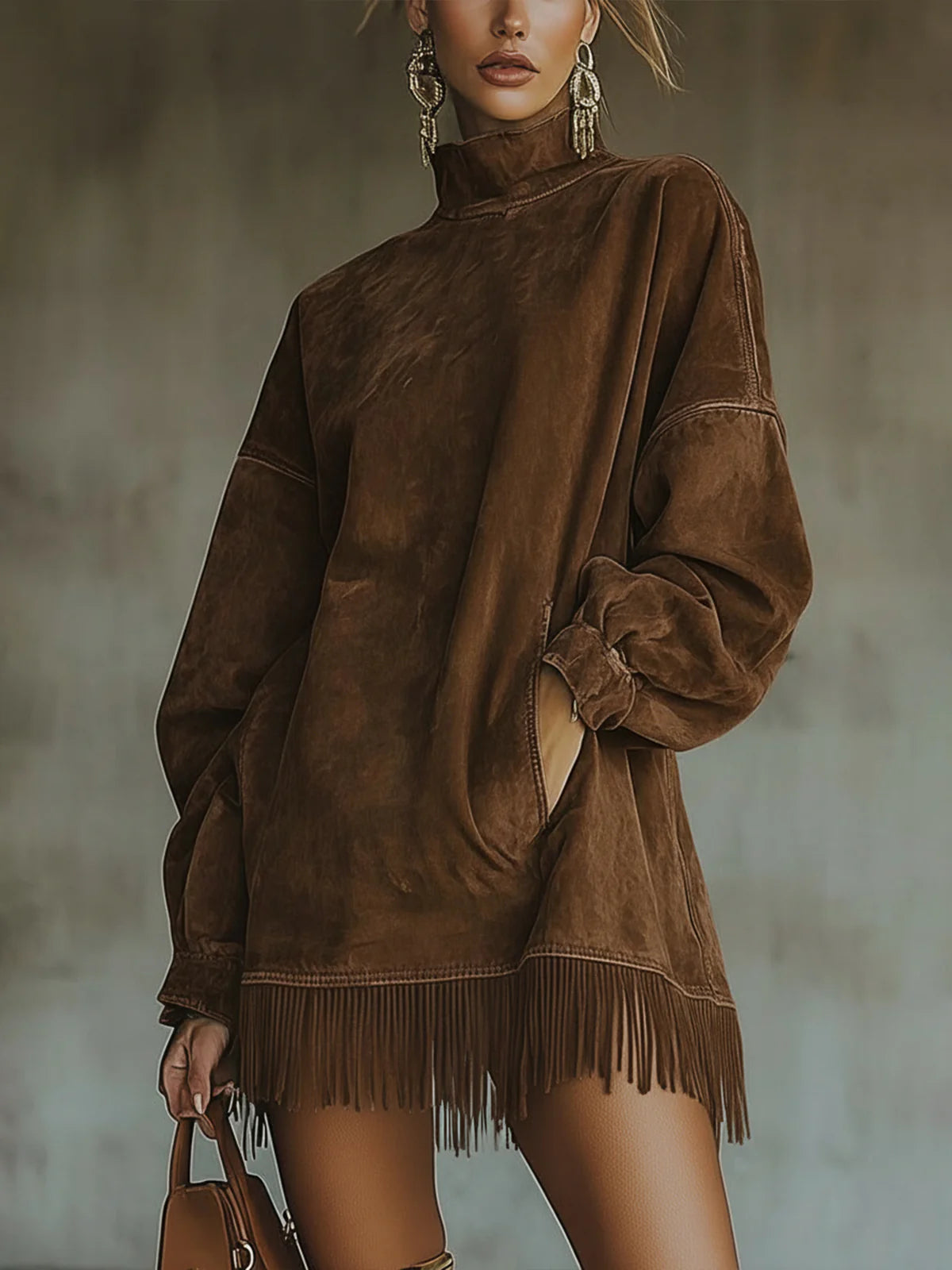 Susanna | Vestido boho de antelina con flecos