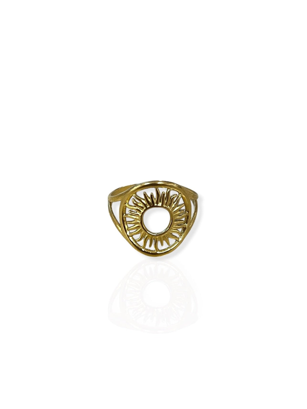 Solea | Anillo óvalo de sol dorado
