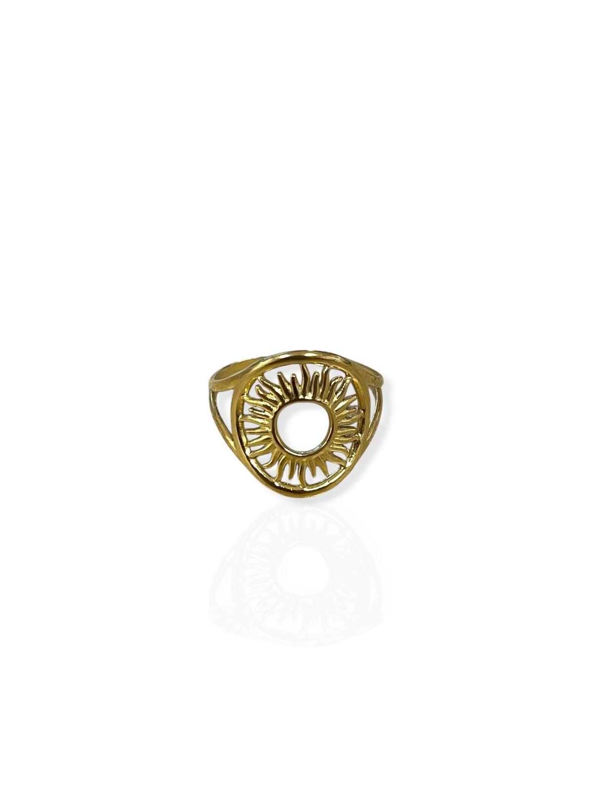Solea | Anillo óvalo de sol dorado