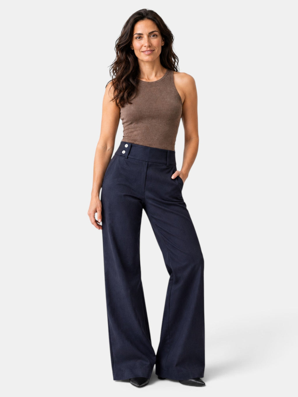 Arianna | Pantalone a zampa con vita alta