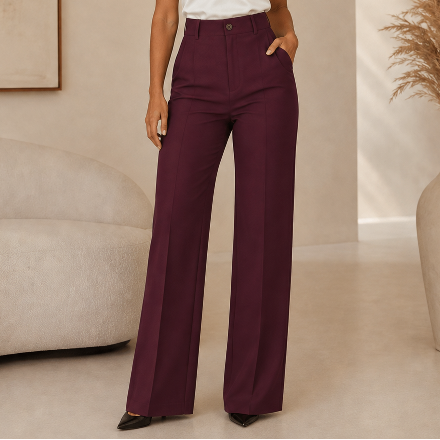 Triana | Pantalón ancho plisado de talle alto