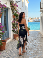 Helena | Vestido negro con estampado floral