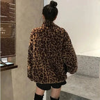 Lidia | Abrigo de pelo estampado de leopardo