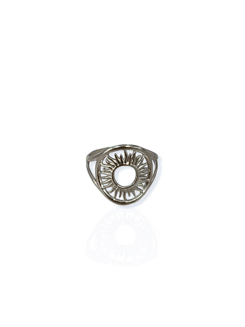 Lúa | Anillo óvalo de sol plateado