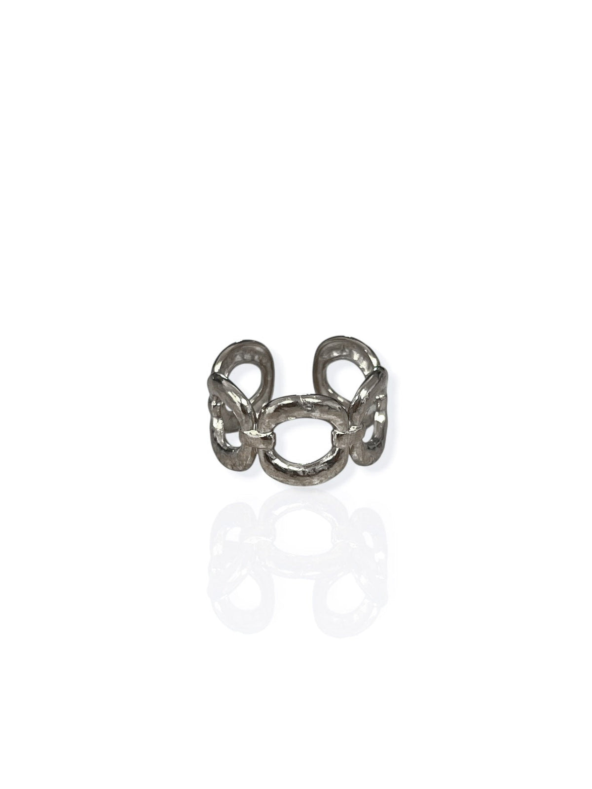 Zaira | Anillo de cadena entrelazada plateado