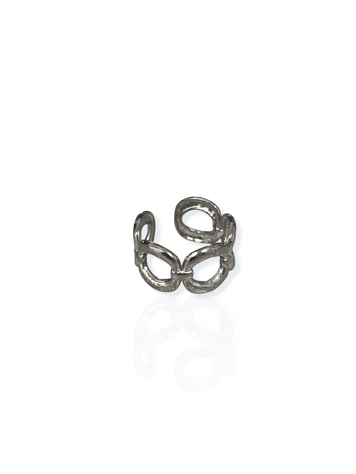 Zaira | Anillo de cadena entrelazada plateado