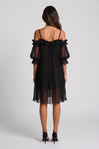 Noemí | Vestido corto negro de hombros descubiertos