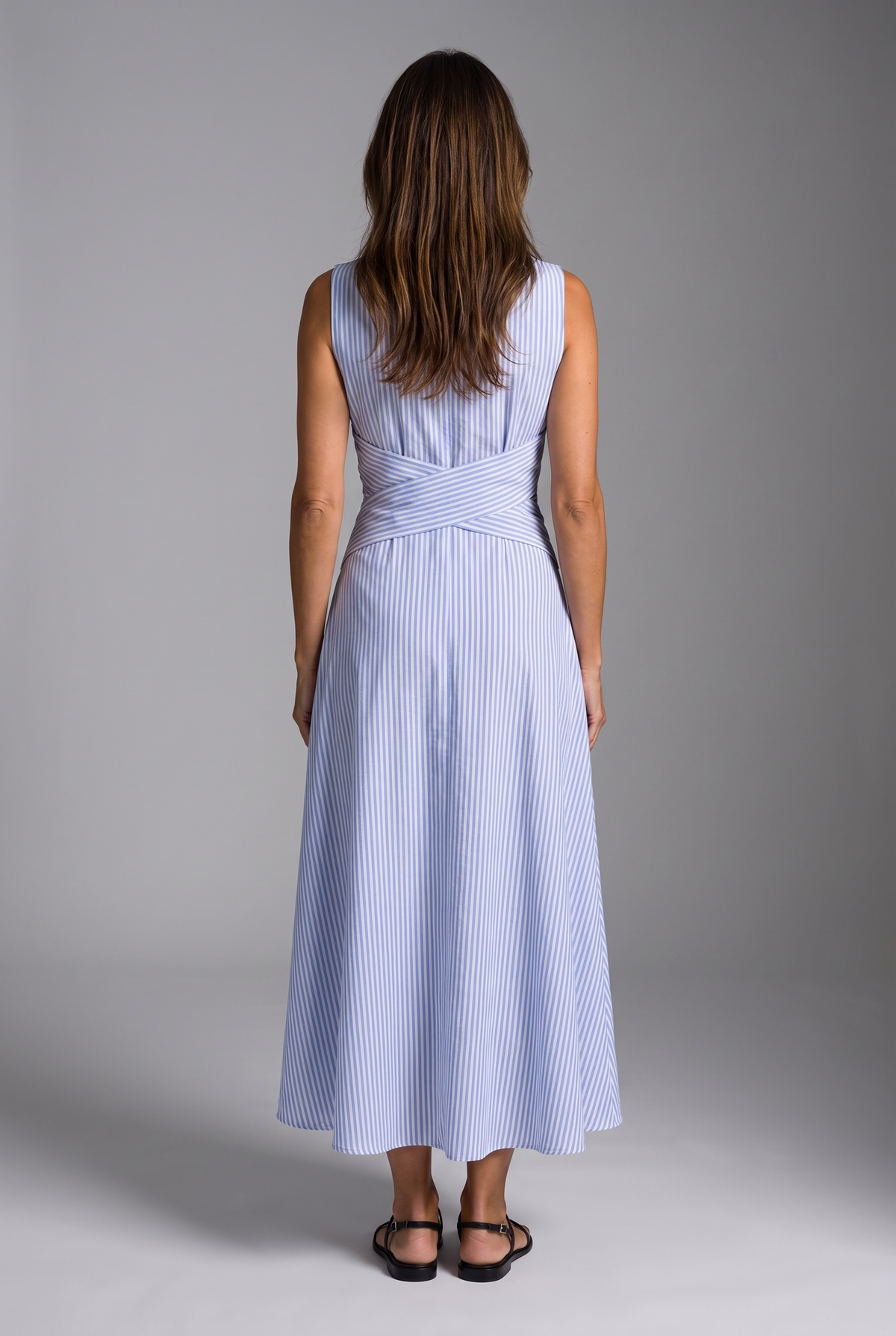 Aitana | Vestido de rayas con cintura cruzada