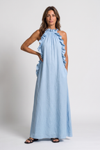 Lua | Vestido maxi sin mangas con bolsillos