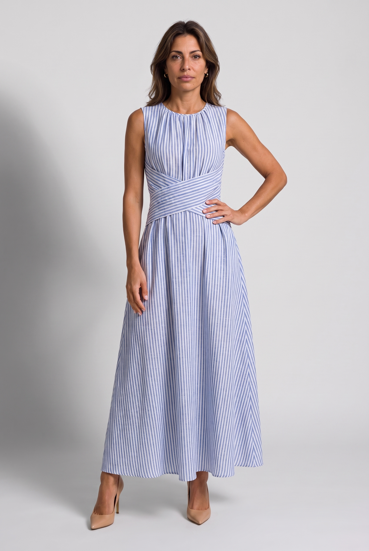 Aitana | Vestido de rayas con cintura cruzada
