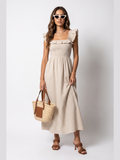 Lyra | Vestido maxi de cuadros vichy