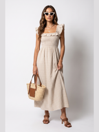 Lyra | Vestido maxi de cuadros vichy