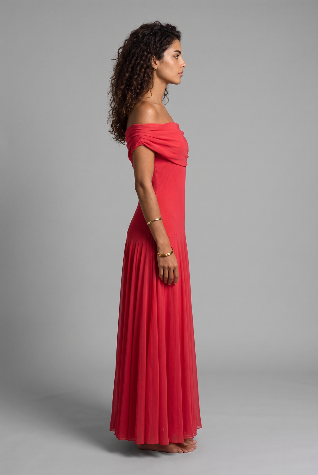 Toledo | Vestido largo de hombros caídos