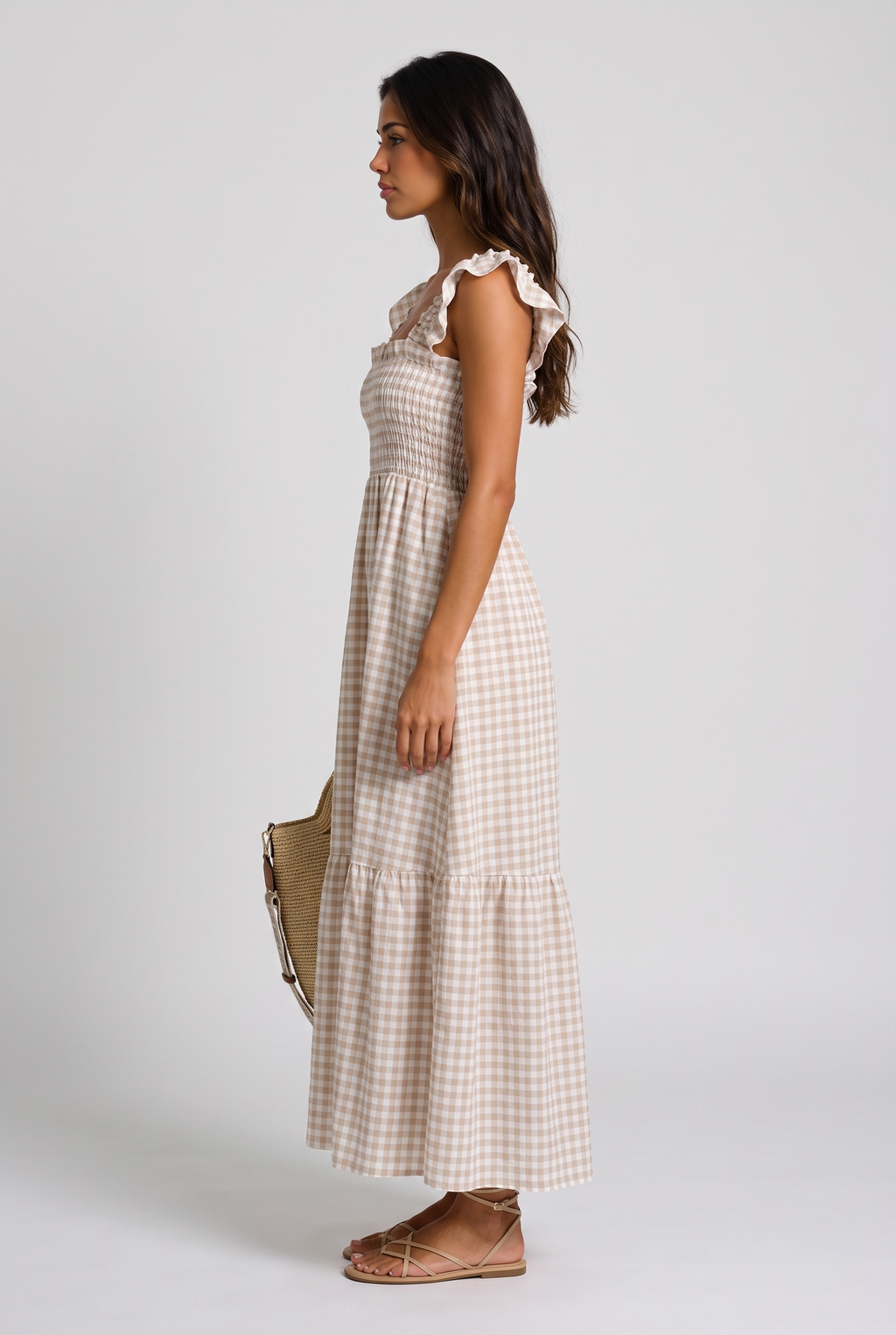 Lyra | Vestido maxi de cuadros vichy