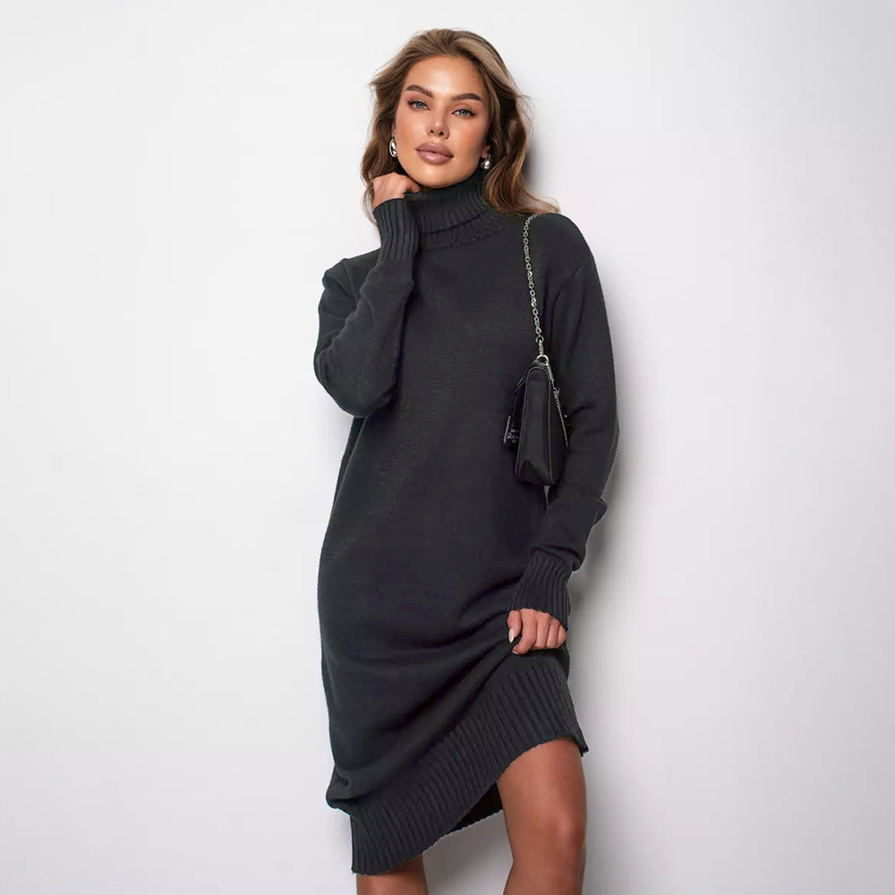 Verónica | Vestido de punto de cuello alto