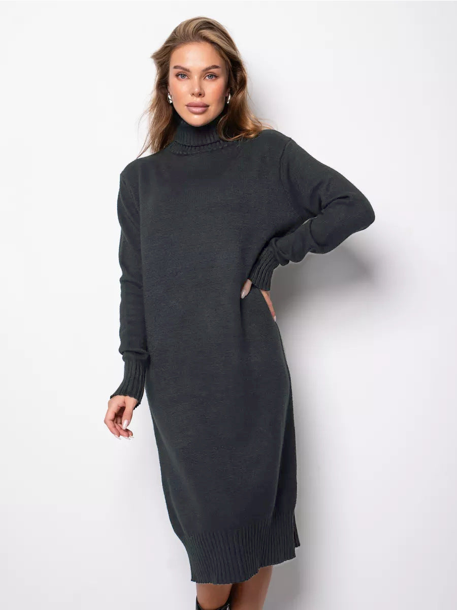 Verónica | Vestido de punto de cuello alto