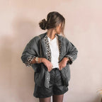 Maite | Chaqueta guateada con forro de leopardo