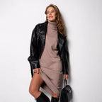Verónica | Vestido de punto de cuello alto