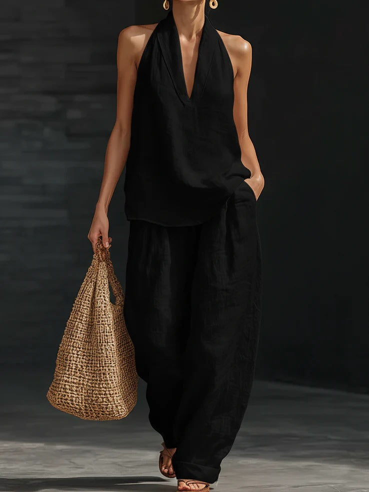 Zoé - Conjunto sin mangas con pantalones anchos