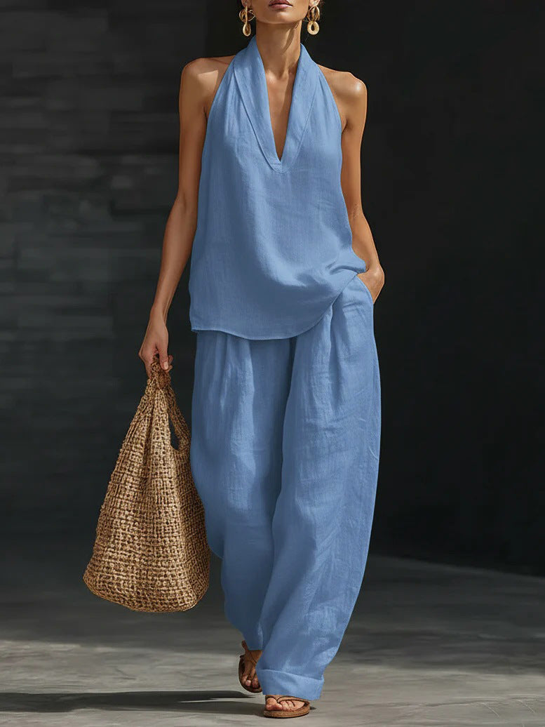 Zoé - Conjunto sin mangas con pantalones anchos