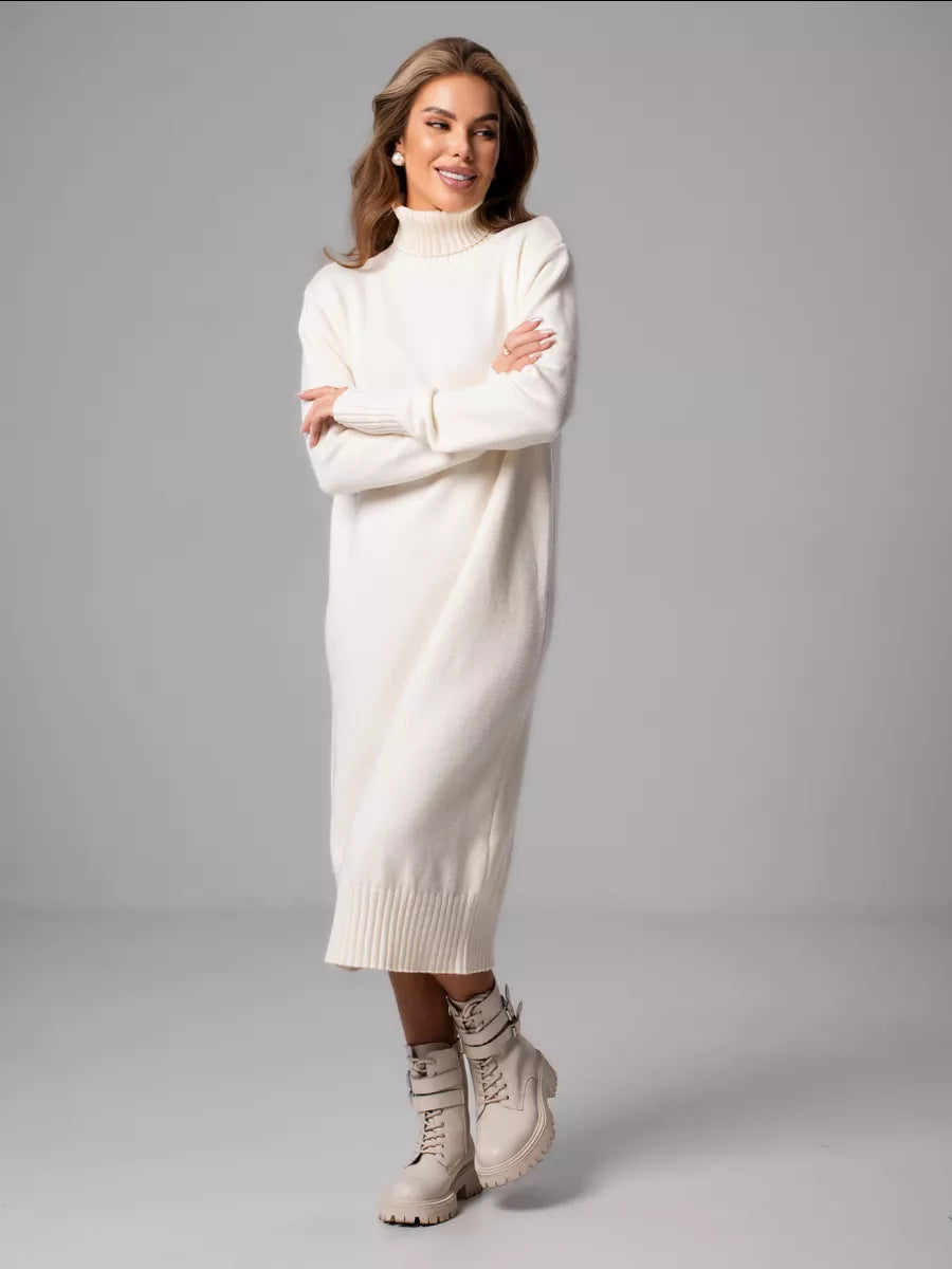 Verónica | Vestido de punto de cuello alto