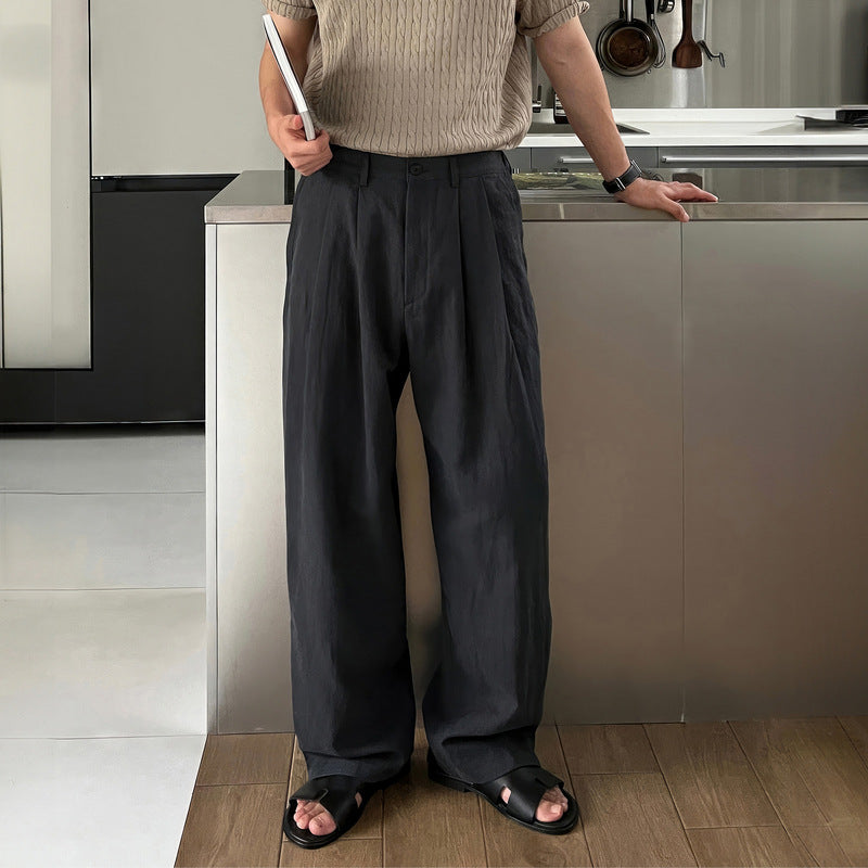 Gino | Pantalone in lino a gamba larga