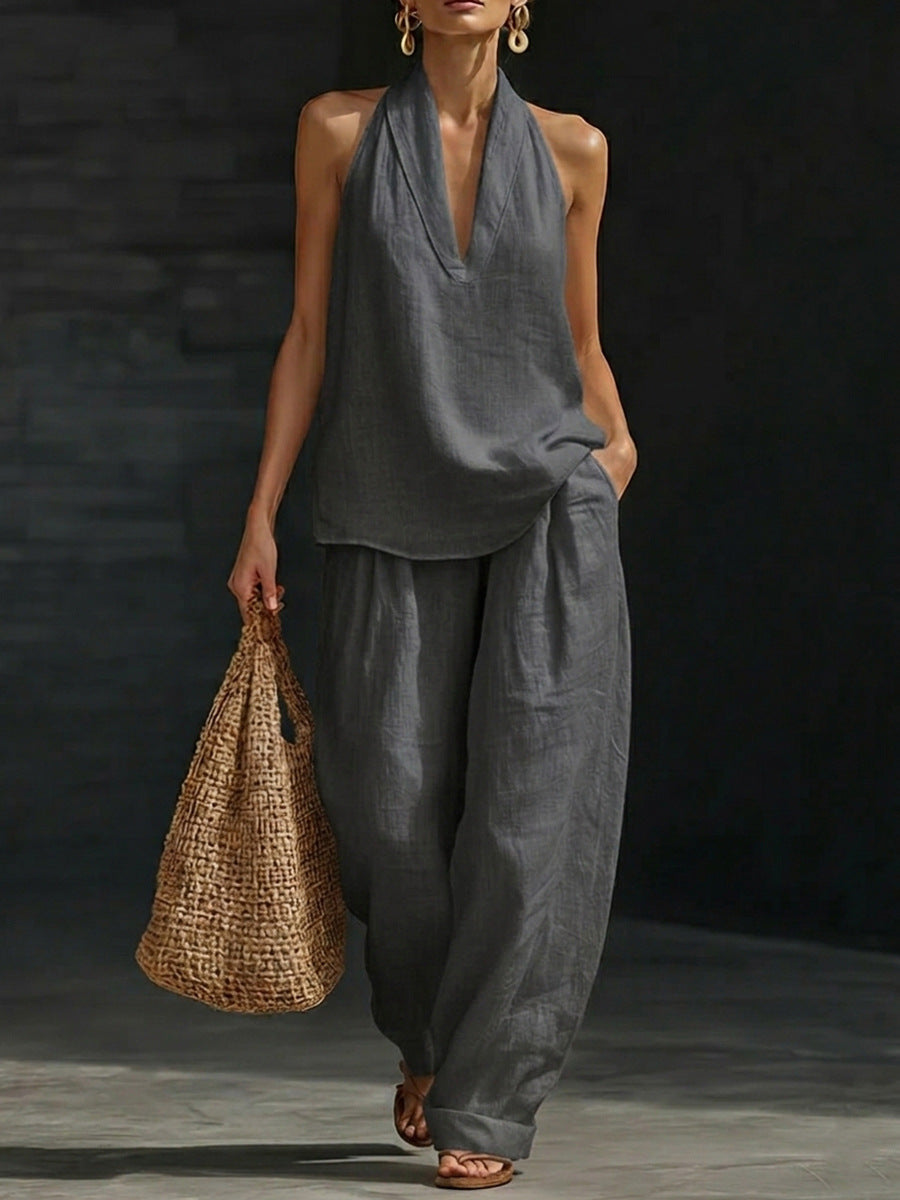 Zoé - Conjunto sin mangas con pantalones anchos