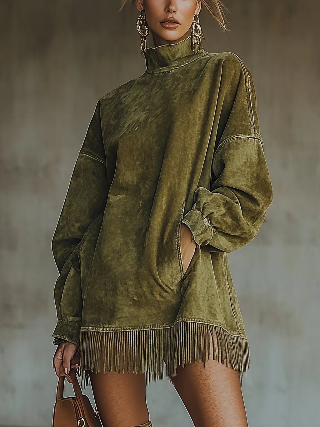 Susanna | Vestido boho de antelina con flecos