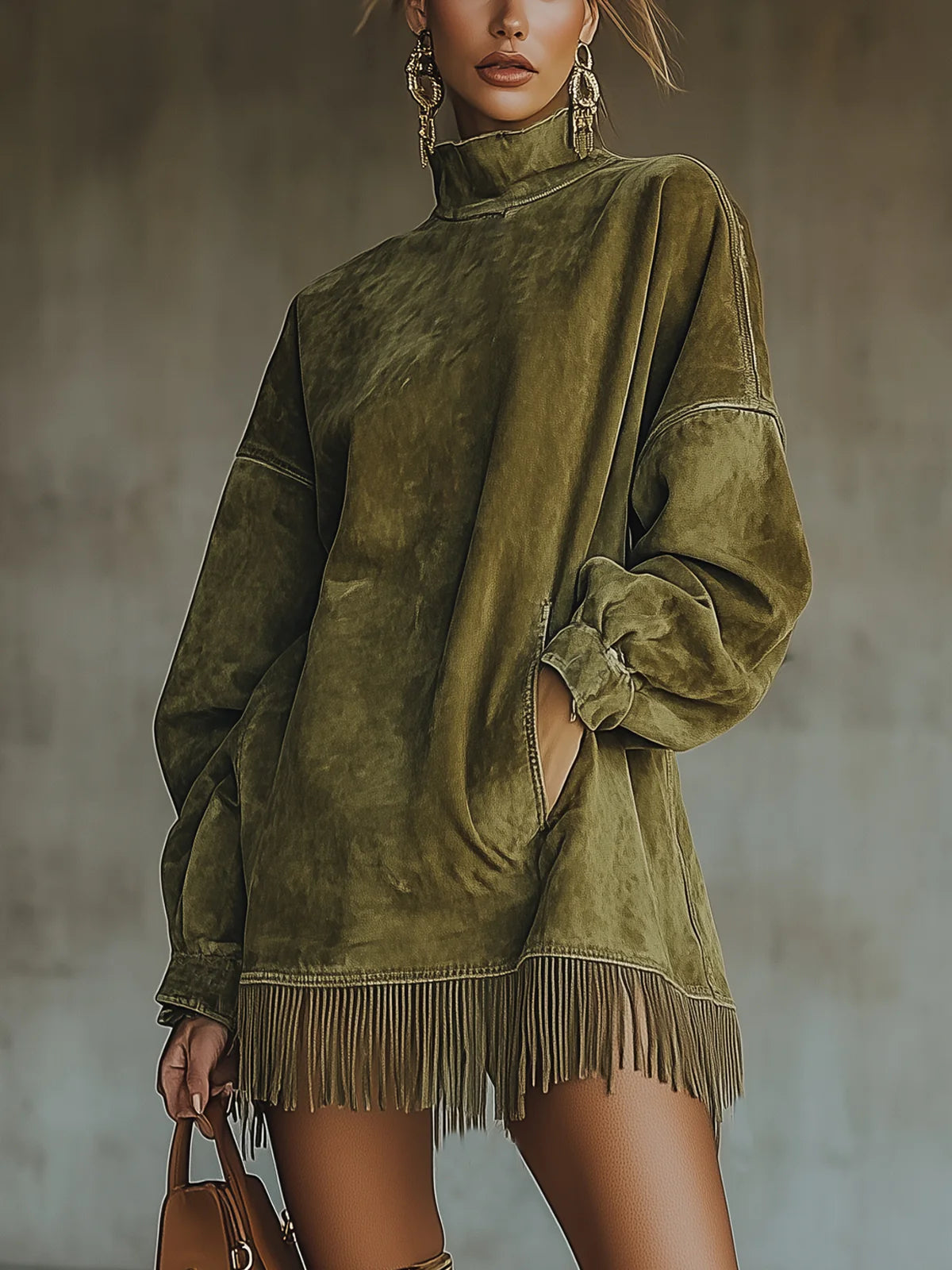 Susanna | Vestido boho de antelina con flecos