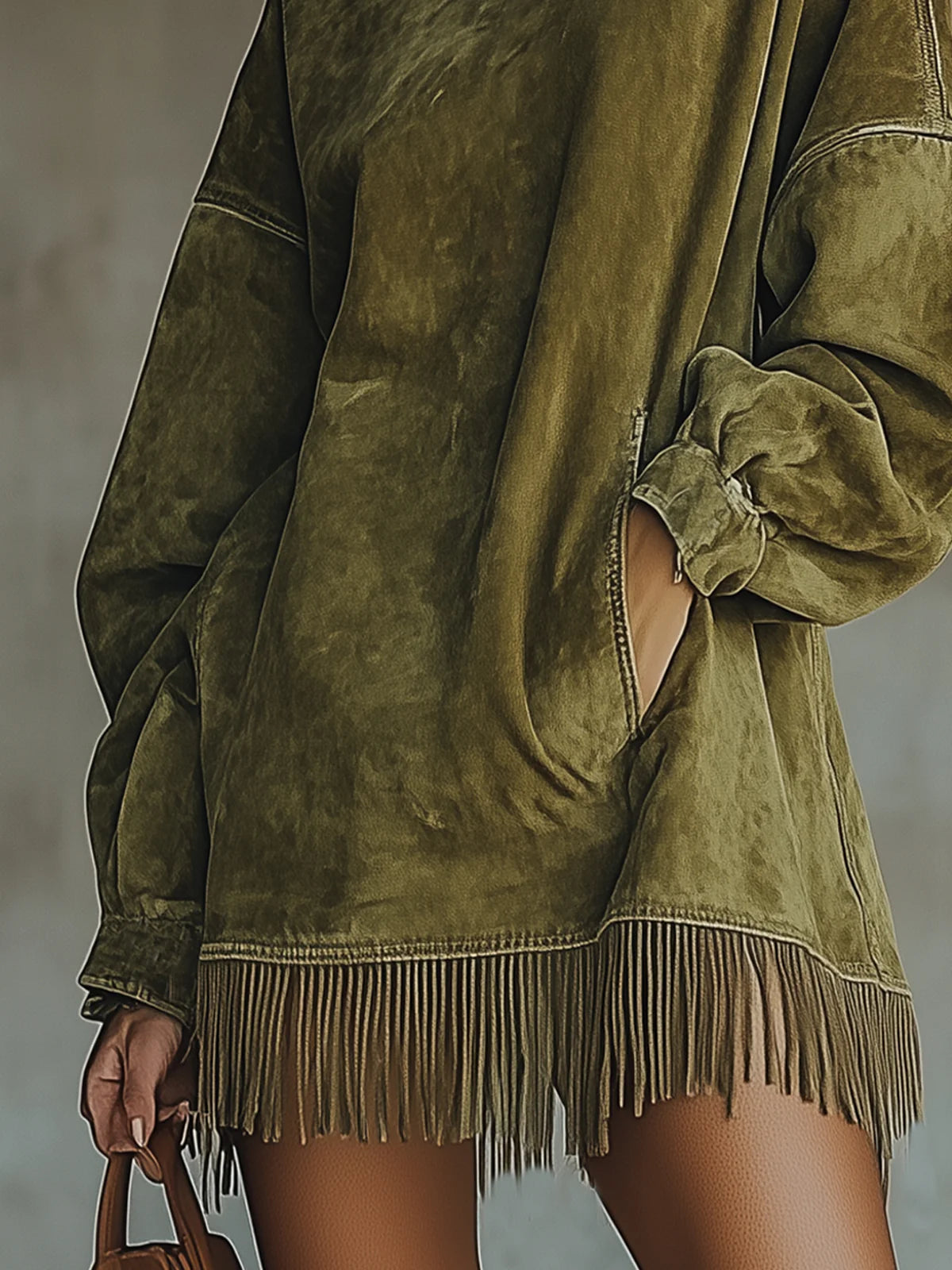 Susanna | Vestido boho de antelina con flecos