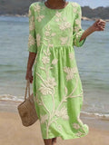 Vestidon de mujer con estampado floral.