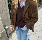 Yolanda | Blazer de antelina con bolsillos