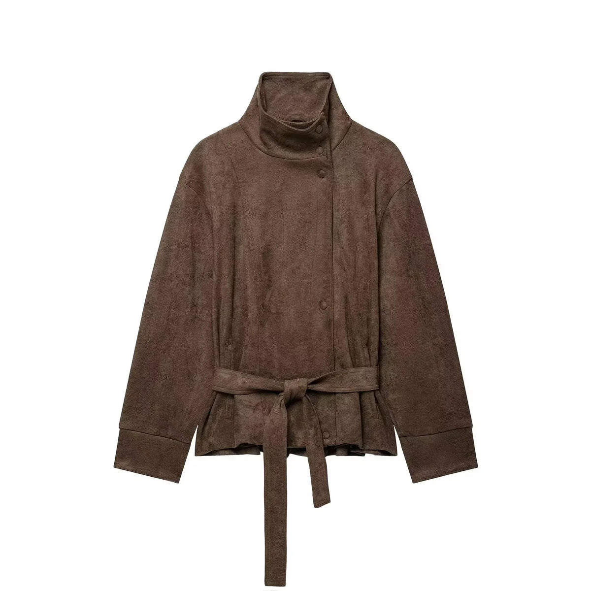Nieves | Chaqueta de antelina con cinturón